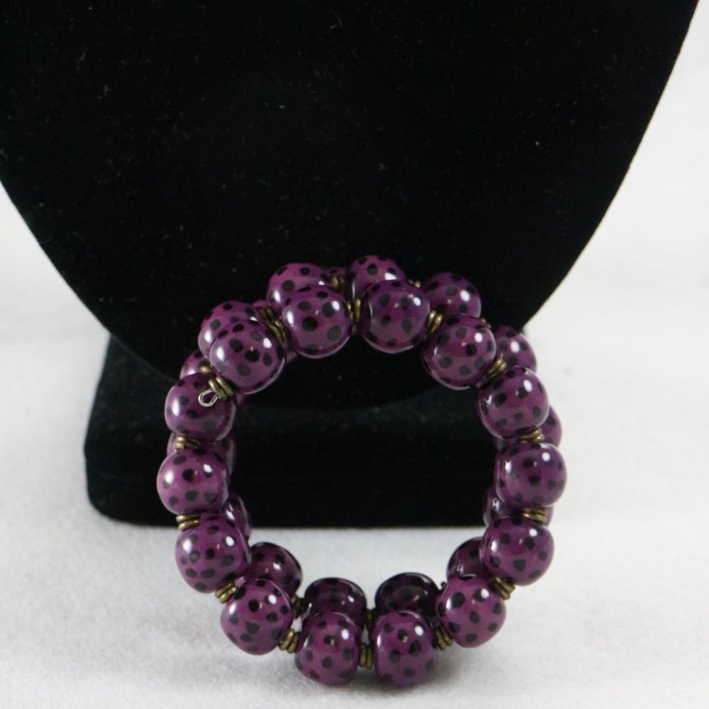 KAZURI Beads Candy TingTing 18-in Violet/Black Necklace + Earrings + Bracelet - Picture 3 of 10